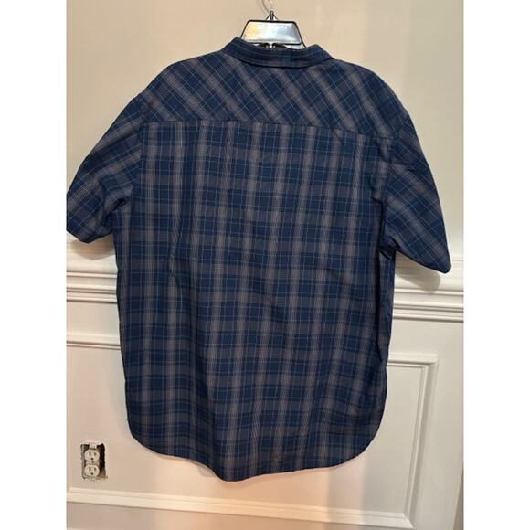 Oakley Blue Plaid Short Sleeve Button Down Shirt Mens 2XL XXL Western Casual - Picture 2 of 6